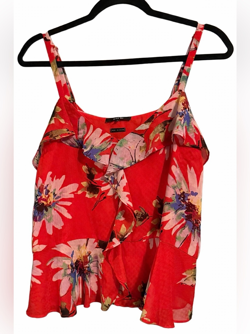 Miss Me- Floral Ruffle Camisole- M